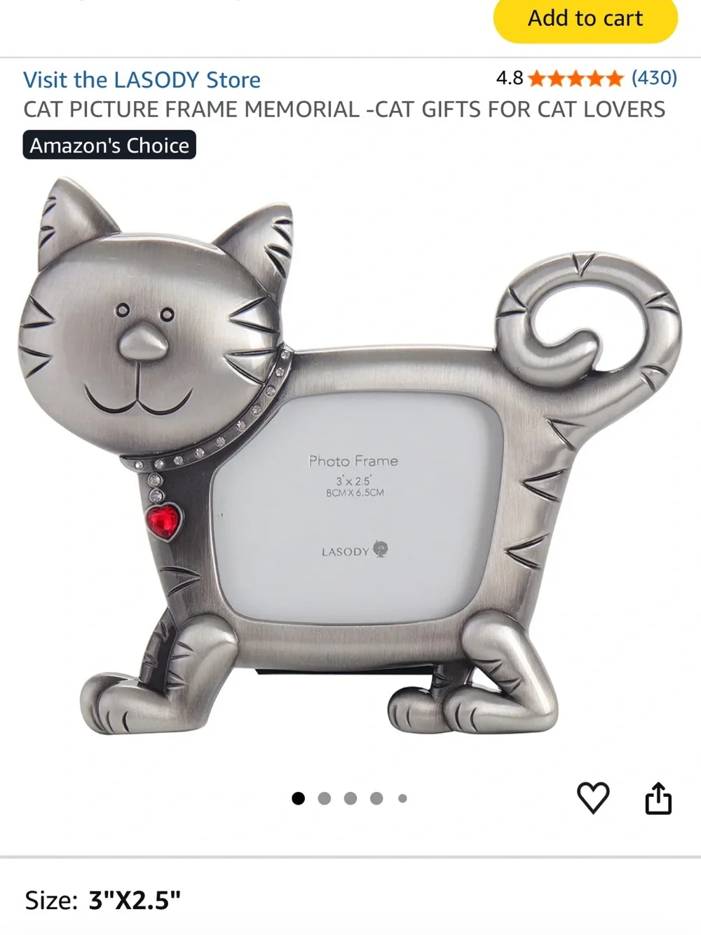 Silver Cat Photo Frame - Silver Cat Picture Frame